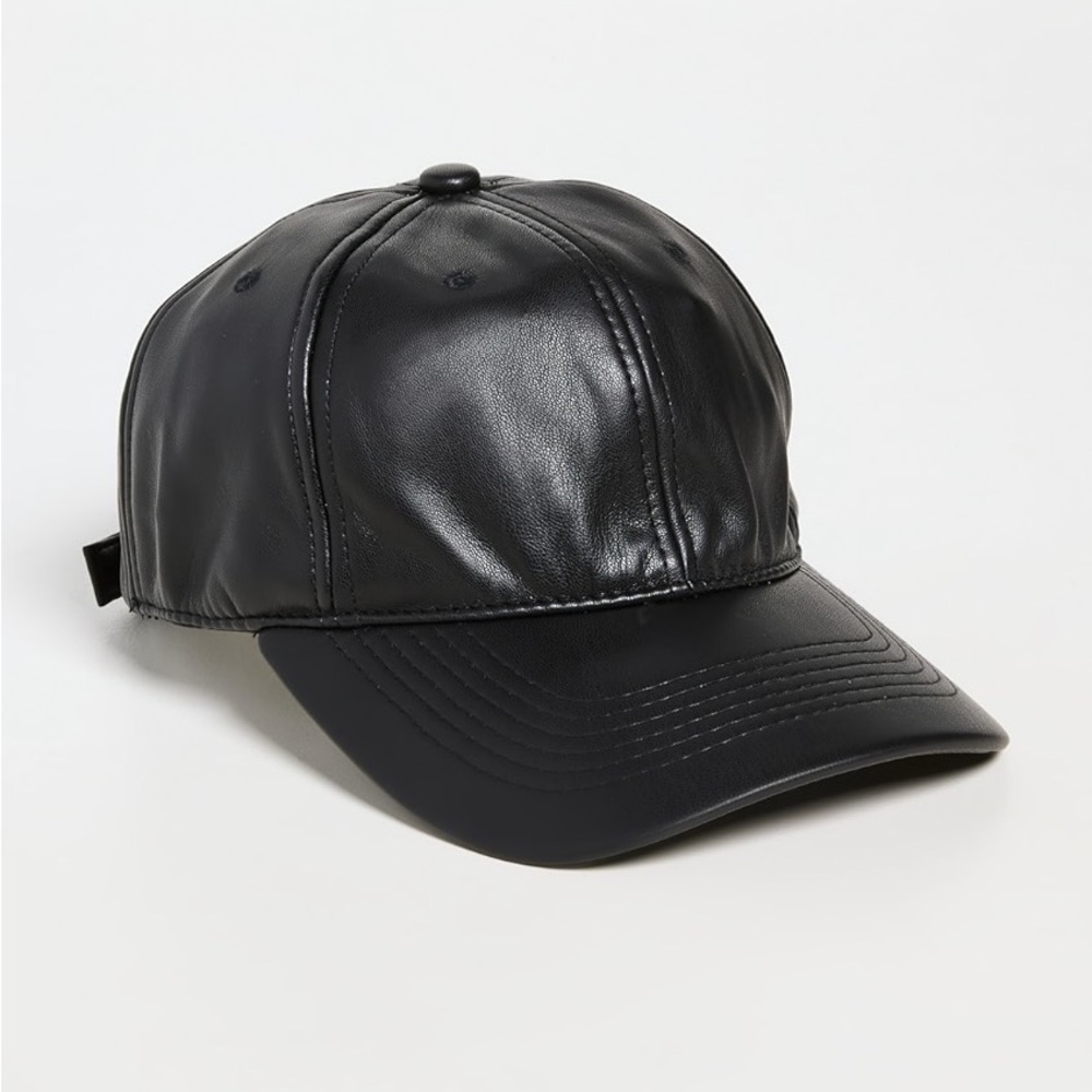 Apparis Black Faux Leather Cap